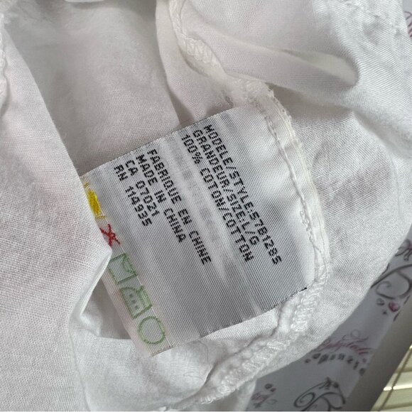 Razzle dazzle button up collared White Floral Embroidered Button-Down Shirt - Picture 6 of 8